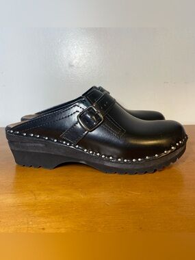 Troentorp Women’s 38 Donatello Clogs Shoes Black Slip On Closed Toes Swedish